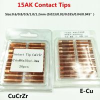 หัวเชื่อม15AK CuCrZr MIG 0.6 0.8 0.9 1.0 1.2มม. M6x25mm 20ชิ้นหัวเชื่อมสำหรับการเชื่อม MIG MAG