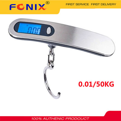 FONIX LCD กระเป๋าเดินทางดิจิตอลขนาด0.01/50กก. เครื่องชั่งอิเล็กทรอนิกส์แบบพกพาน้ำหนัก Balance กระเป๋าเดินทางกระเป๋าเดินทางแขวน Steelyard Hook Fishing Scale