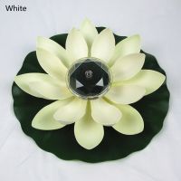 White 1 Pcs Solar Flower Light Artificial Floating Lotus Underwater Light Solar Pool Light Outdoor Night Lamp Garden Pond Pool Accessories