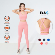 Set đồ thể thao tập gym yoga cao cấp BAS bra 2 lớpphối legging lưng cao thumbnail