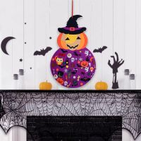 Halloween Felt Cat Ornaments Pumpkin Ghost Pendants Halloween Party Decoration For Home Door Hanging Signs Kids Toy