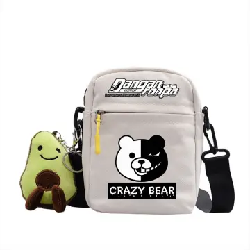 Men Chest Bag Anime Danganronpa Bear Logo Shoulder Backpack Cross Body Bag  Black