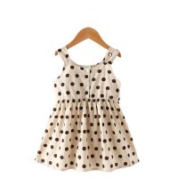 100 Cotton Summer Toddler Girl Dress Polka Dot Cotton Dress Sundress Button Breasted Sleeveless Onepiece Clothing