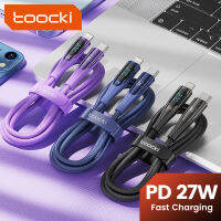 Toocki PD 27W Type-C เพื่อสายเคเบิลหลอดไฟจอแสดงผลแอลอีดีที่ชาร์จสายเคเบิลโทรศัพท์สายชาร์จสำหรับเร็ว13 12 11 XR Pro Max