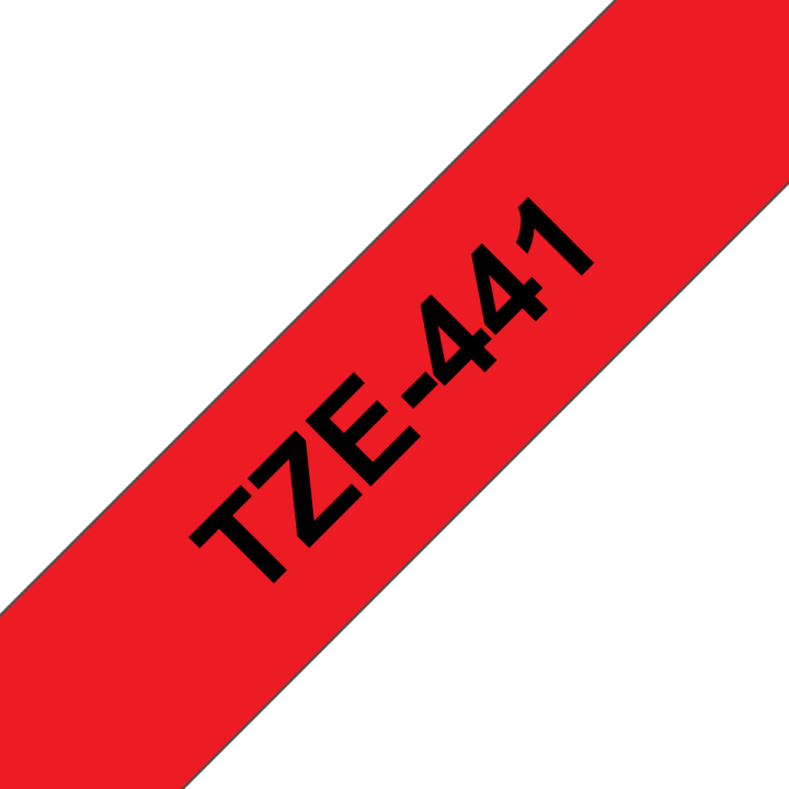brother-p-touch-tape-tze-441-เทปพิมพ์อักษร-ขนาด-18-มม-ตัวหนังสือดำ-บนพื้นสีแดง-แบบเคลือบพลาสติก-ของแท้