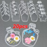 20Pcs Transparent Dried Flower Bookmarks DIY Handmade Book Marks Glassware Stickers Flower Page Clips No Flower Stationery