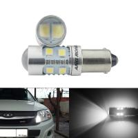 ANGRONG 2pcs T4W BA9s 233 10 SMD 2835 LED Bayonet Bulb White Sidelight Interior Number Plate Light 12V