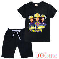 Fireman Sam เสื้อยืดชุดชายหญิงแขนสั้น Tee เสื้อกางเกงขาสั้นน่ารักสั้นกางเกงพิมพ์ฤดูร้อน Tee เสื้อ Hip-Hop สไตล์8671