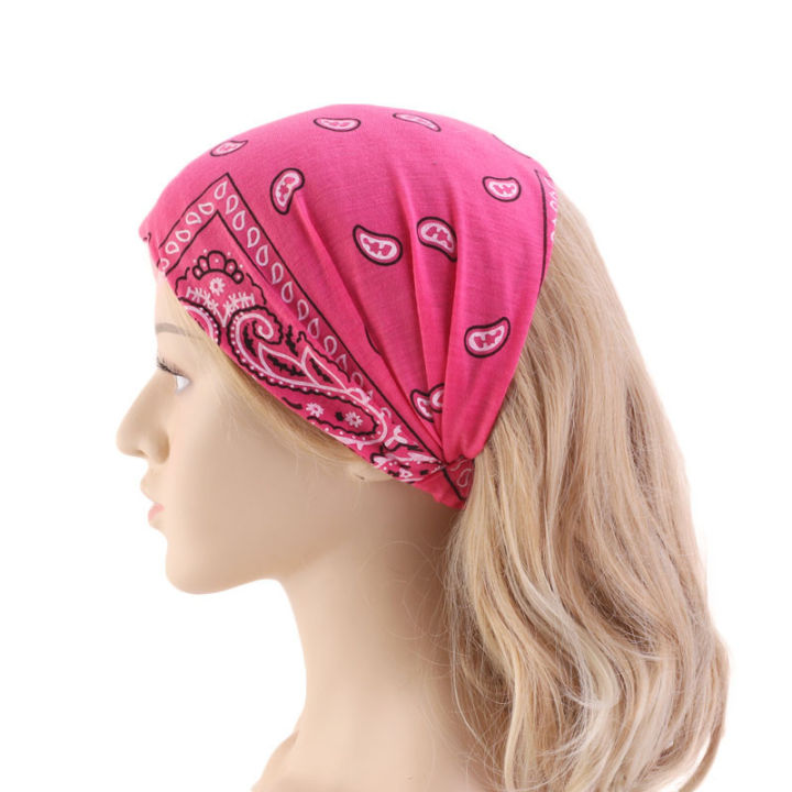 p5u7-ผู้หญิง-retro-headband-head-wrap-turban-cap-print-hairband-cotton-stretch-accessories-ฟิตเนส-running