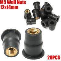 20Pcs/Set Motorcycle M5 5mm Metric Rubber Well Nuts Windscreen Windshield 12x14mm Universal Fairing Cowls Nuts Fastener Screws Nails  Screws Fasteners