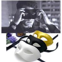 Halloween Props Prom Black Mask Half Face Adult White Thickened Eye Mask Mens Retro Christmas Supplies