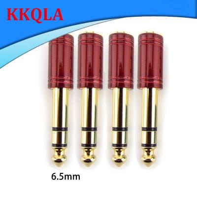 QKKQLA 4pcs Jack 6.35mm Male Stereo Plug To 3.5mm Female Jack Audio Connector Headphone Amplifier Adapter Microphone AUX