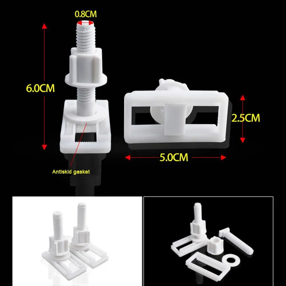 Plastic Toilet Lid Hinge Repair Bolts Accessories Screws Washers Set