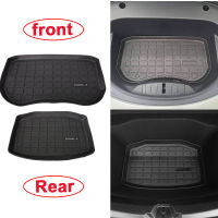 2PC TPE ด้านหน้าด้านหลังรถ3D Trunk Mat สำหรับ Tesla รุ่น3 Model3 2021-2023กล่องเก็บ Cargo ถาด Liner พรมเท้า Pad