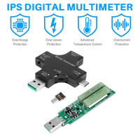 USB C Tester,2 in 1 Type C USB Tester Color Screen IPS Digital Multimeter,Voltage,Current,Power,Temperature,with Loader