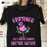 New Grammingo Flamingo With Glasses Awesome Grandma Gift Black T-Shirt Swim Shirt Cotton Tee Xs-5Xl Unisex Fashion Funny