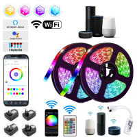 5050 RGB WIFI LED Strip Lights 20M Led Light Alexa Wifi Flexible Tape LED Diode Ribbon For Room Decoration BackLight For