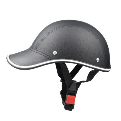 CE หมวกเบสบอลหนังหมวกรถยนต์ไฟฟ้าหมวกกันน็อคครึ่งใบหมวกปากเป็ดหมวกกันน็อคเบสบอลระบายอากาศน้ำหนักเบา