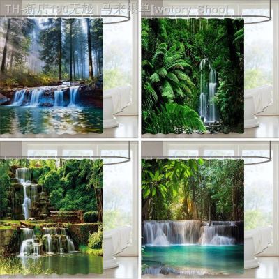 【CW】☋  Forests Shower Curtain Woods Fabric Scenery Accessories Set