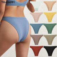 Sports thong large size seamless sexy elastic T-pants women European and American seamless solid color comfortable low-waist underwear