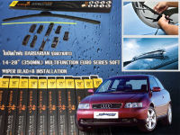 ใบปัดน้ำฝน AUDI A3 1998- 2003 BARBARIAN แท้ ขนาด 21+19 อุปกรณ์กิ๊บล็อก 9 อัน