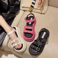 High Heel Sandal for Women 2023 Summer Clogs Wedge Suit Female Beige Anti-Skid Women’s Shoes All-Match Increasing Height High-he