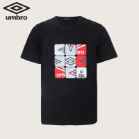 Umbro เสื้อยืดผู้ชายฤดูร้อน,เสื้อยืดลายสี่เหลี่ยมเรียบง่ายอเนกประสงค์ลายแขนสั้นกีฬา