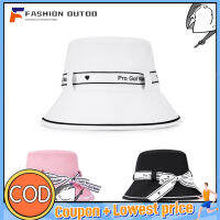 PGM หมวกกอล์ฟผ้าพันผูกโบว์สำหรับผู้หญิง,Topi Bucket กันแดดหมวกฮิปฮอปที่คาดผมด้านใน