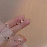 Dd】 TBK 18K เพทายคุณภาพสูงชุบทองต่างหูตุ้มหู1164e ผู้หญิง