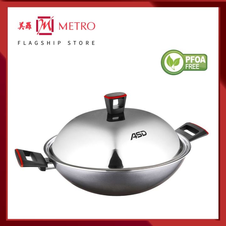 36cm Non-Stick Wok w/Stainless Steel Cover