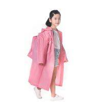 Long EVA Reusable Raincoat Children Waterproof Impermeable Poncho Backpack Position Rain Coat For Kids Height 1.1~1.5M