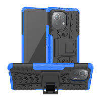 เคส Xiaomi 11 กรณีนาฬิกาพีซีสุดหรู + TPU Stand Armor กรณีกันกระแทก