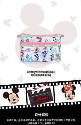 Lesportsac 2023 กระเป๋าใส่เหรียญแฟชั่นแฟชั่นและความสนุกสนานพิมพ์กระเป๋าอุปกรณ์เสริม7105มาพร้อมเชือกมือ