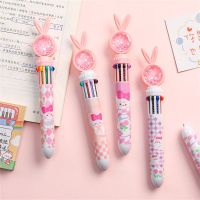 FGJOEFHD ปากกาพู่กันสิบสีลายการ์ตูนปากกากระต่ายปากกาหมึกเจลสำนักงานสิบสีอุปกรณ์สิบปากกาสี