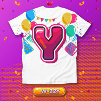 เสื้อยืดตัวอักษรลาย ABC PARTY ตัวอักษร( Y Z )