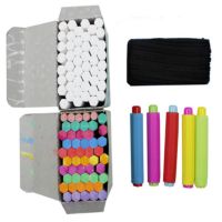 [COD] 96 pieces of chalk 1 board brush 2 pen sets Color teaching white dust childrens painting