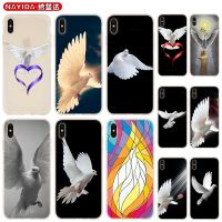 ✳ Soft Case For iPhone 13 12 11 Pro X XS Max XR 6 7 8 G Plus SE 2020 Mini Cover Pigeon of peace