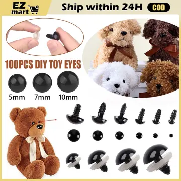 100pcs Plastic Eyes and Gasket 5mm Plastic Safety Eyes Doll Eyes for Teddy Bear Doll Stuffed Animals Puppet Doll Making