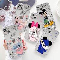 {Haojia เคสโทรศัพท์} สติทช์มินนี่ดิสนีย์เคสมิกกี้สำหรับ iPhone 14 XR 11 12 Pro Max 13 Mini 8 XS 6 S SE 2020 7 Plus 6ปกอ่อนพิมพ์ลาย