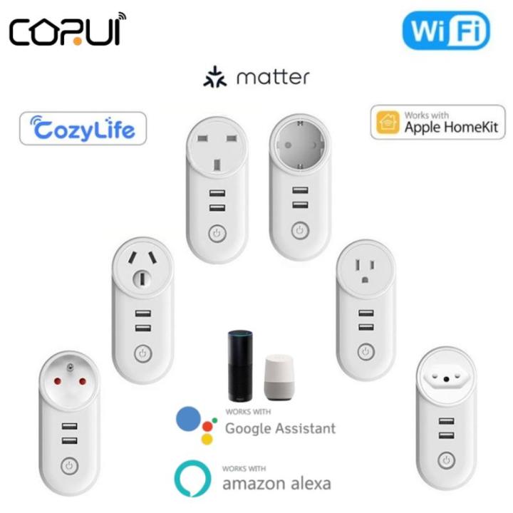 Matter and WiFi Smart plug with socket support Homekit, Smart Plugs
