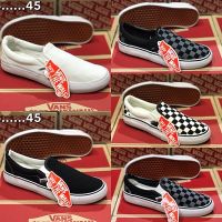 รองเท้าแวนส์ Slip On Checkerboard White/Black + box (Size:36-45) 5 สี รองเท้าผ้าใบรองเท้าแบบสวม รองเท้าลำลองชายและหญฺิง 【สวยแท้ 100 %】