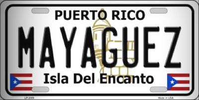 【YF】☎✒  Mayaguez Puerto RICO State Background Metal License Plate for Home/Man Cave by PrettyMerchant