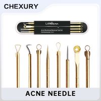 LANBENA 4pcs Acne Needle Set Double-headed Acne Needle Remove Blackhead Acne Pore Cleaning Needle Hook Female Grooming