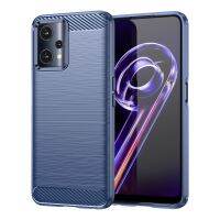 (คลังสินค้าพร้อม) สำหรับ Realme 9 5กรัมคาร์บอนไฟเบอร์เนื้อลายขนแปรงเคสโทรศัพท์ TPU (สีดำ)