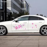 【CC】 Floral Car Stickers Pink Vinyl Bumperl Window Ipad for Tuning Styling Accessories