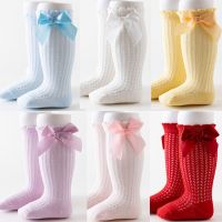 2021 New Spring and Summer New Baby Baby Socks Spain Big Bow Fashion Cute Girl Mesh Tube Socks Knee Loose Socks