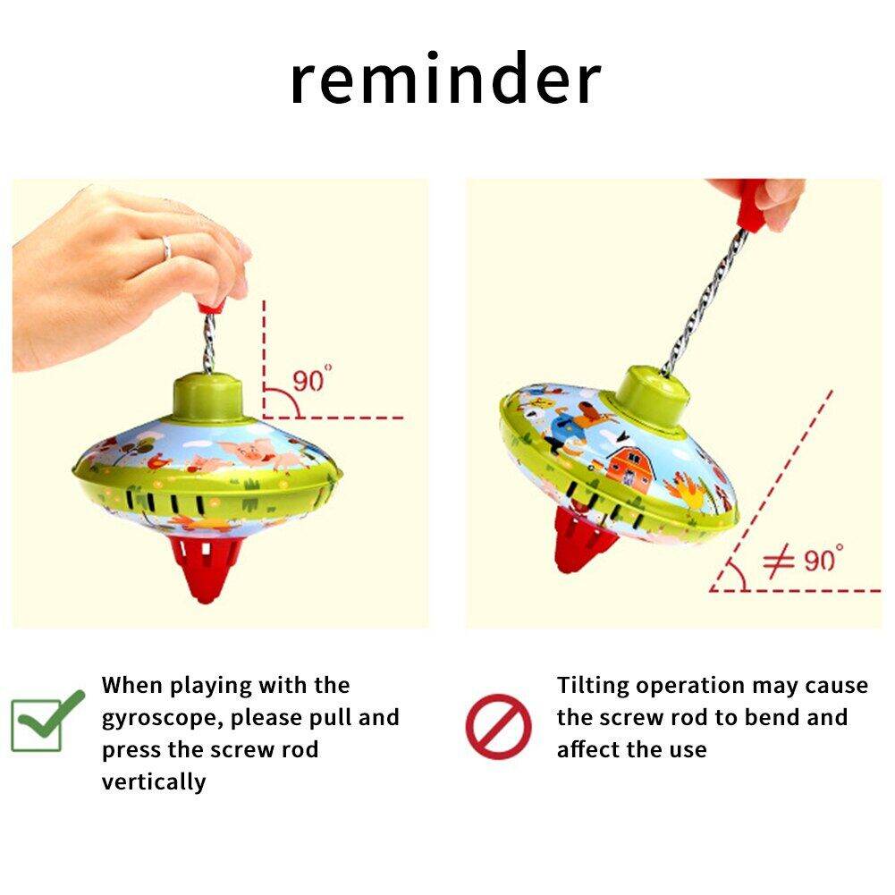 Spinning Top Toys Classical Pump Action Gyro Toy, top with Base