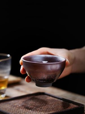 【STOCK】 Zijin Oil Drop Jianyang Jianzhan Tea Cup Handmade Master Cup Personal Single Cup Ceramic Tea Cup Cup Tea Set Boutique