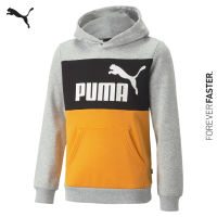 PUMA KIDS - เสื้อฮู้ดเด็กโตบล็อกสี Essentials+ สีเทา - APP - 67263504