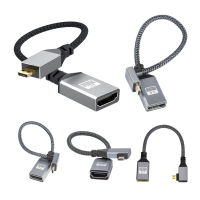 20ซม. Micro HDMI-Compatible Adapter Cable มุมขวา Micro HDMI-Compatible Extension Cable 4K 60HZ สำหรับกล้อง HD Monitor